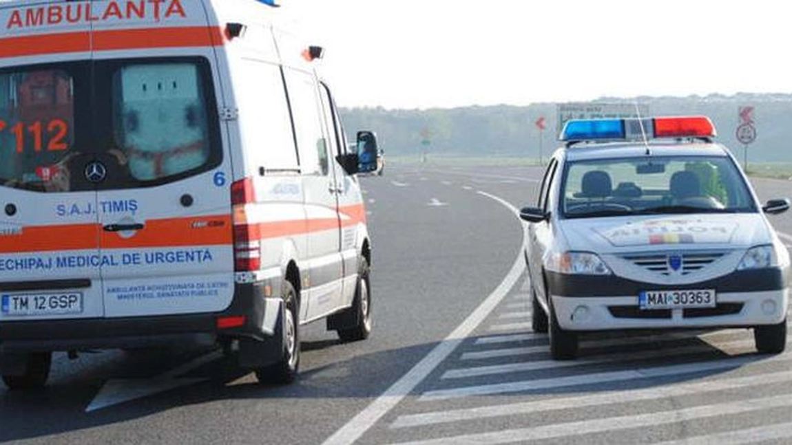 Accident rutier pe centura Timișoarei! Un șofer de 52 de ani a ajuns la spital, după ce a intrat cu mașina într-un sens giratoriu!