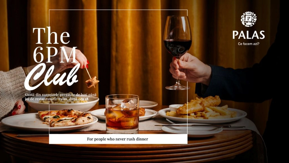 Alătură-te „THE 6PM CLUB” și descoperă o nouă experiență în fiecare seară: oferte 1+1 și reduceri la restaurantele din Palas!