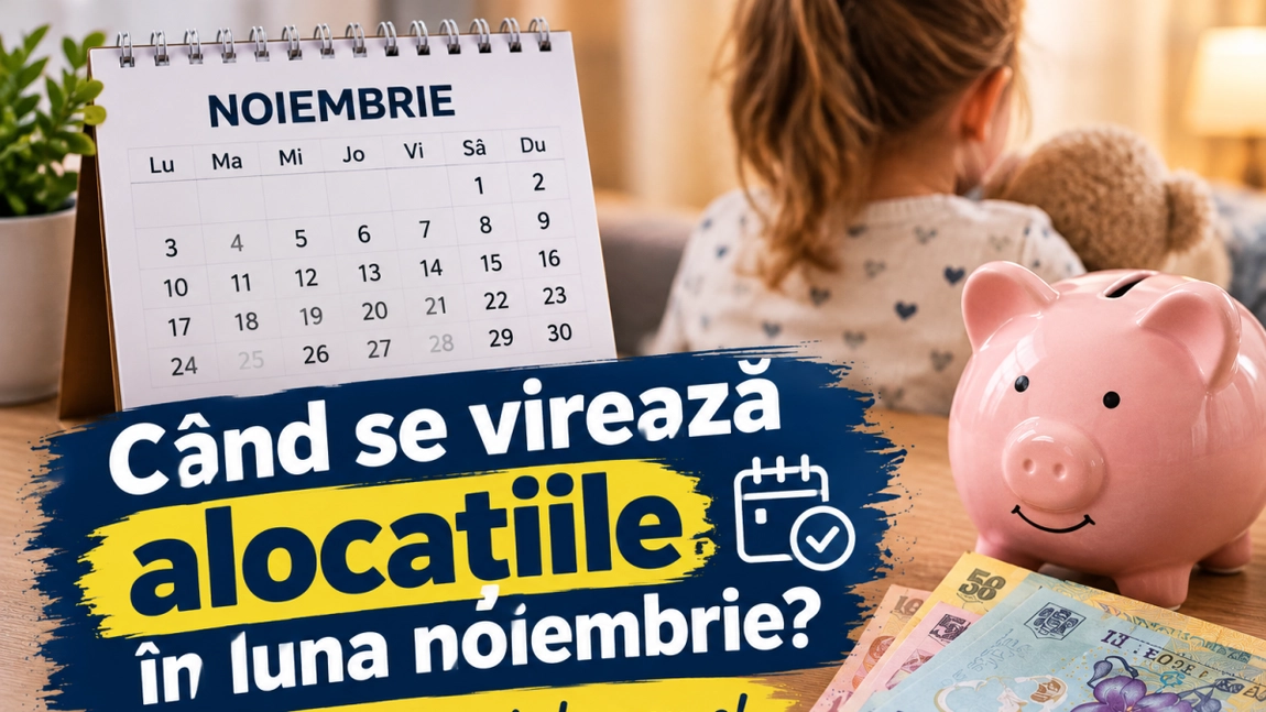 Banii de alocații pentru copii se virează mai devreme în noiembrie 2026. Calendarul plăților