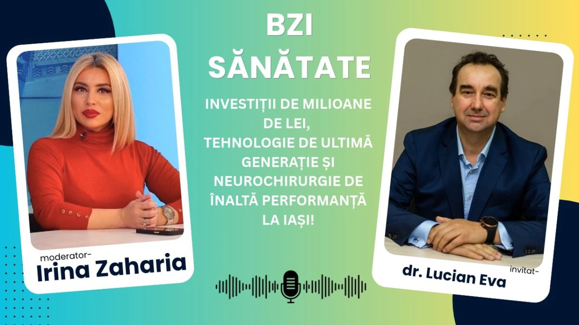LIVE VIDEO - Investiții de milioane de lei, tehnologie de ultimă generație și neurochirurgie de înaltă performanță la Iași! Prof. dr. Lucian Eva, medic neurochirurg și managerul Spitalului Clinic de Urgență „Prof. Dr. Nicolae Oblu” din Iași, vine la BZI LIVE