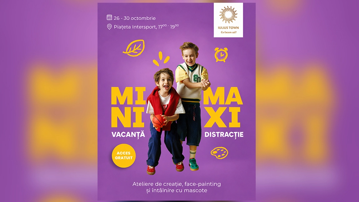 Mini-vacanța de toamnă aduce zile de maxi-distracție la Iulius Town