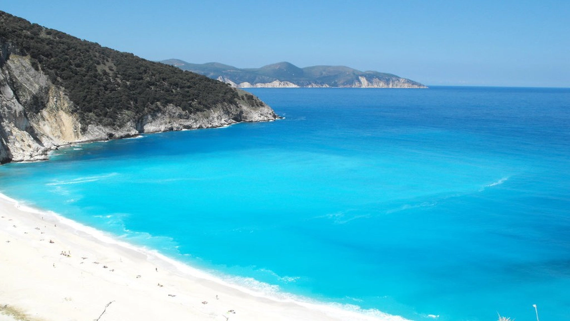 Plaja Myrtos Beach de pe insula Kefalonia, Grecia