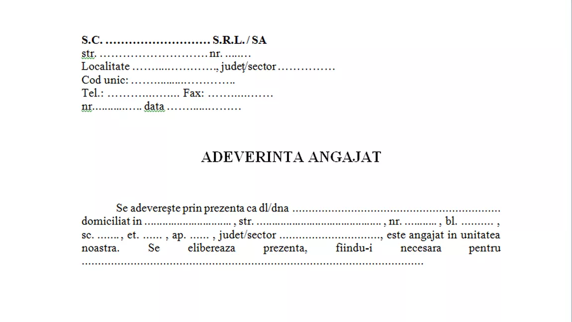 In cate zile e OBLIGAT angajatorul sa-ti elibereze orice adeverinta