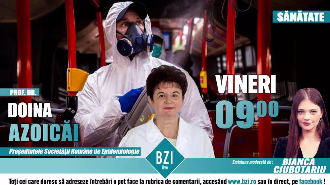 LIVE VIDEO - Președintele Societății Române de Epidemiologie, prof. dr. Doina Azoicăi, va explica în direct la BZI LIVE, pentru toți românii cum putem lupta împotriva Coronavirusului - FOTO