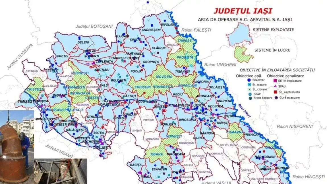 Întâlnire între primarii din Județul Iași în cadrul ARSACIS. Edililor le-a fost prezentată investiția de 500 milioane lei care va fi făcută în rețeaua de apă și canalizare din Iași