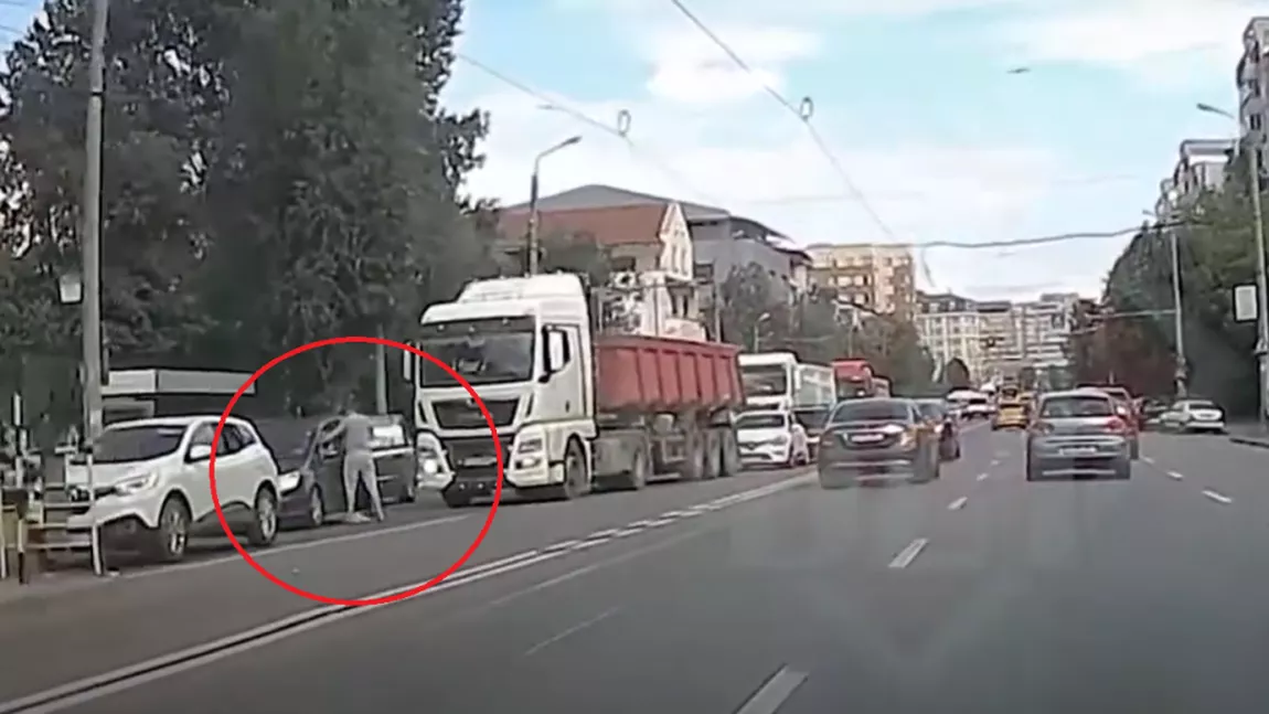 Şicanare în trafic finalizată cu bătaie la Iaşi! Un tirist a bătut o famile întreagă (Exclusiv) - Video