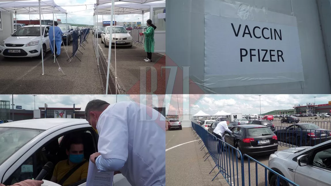 Peste 300 de persoane imunizate împotriva COVID-19 în doar 7 ore! Cozi de mașini care se întindeau pe zeci de metri la centrul de vaccinare drive-thru din Iași FOTO/VIDEO