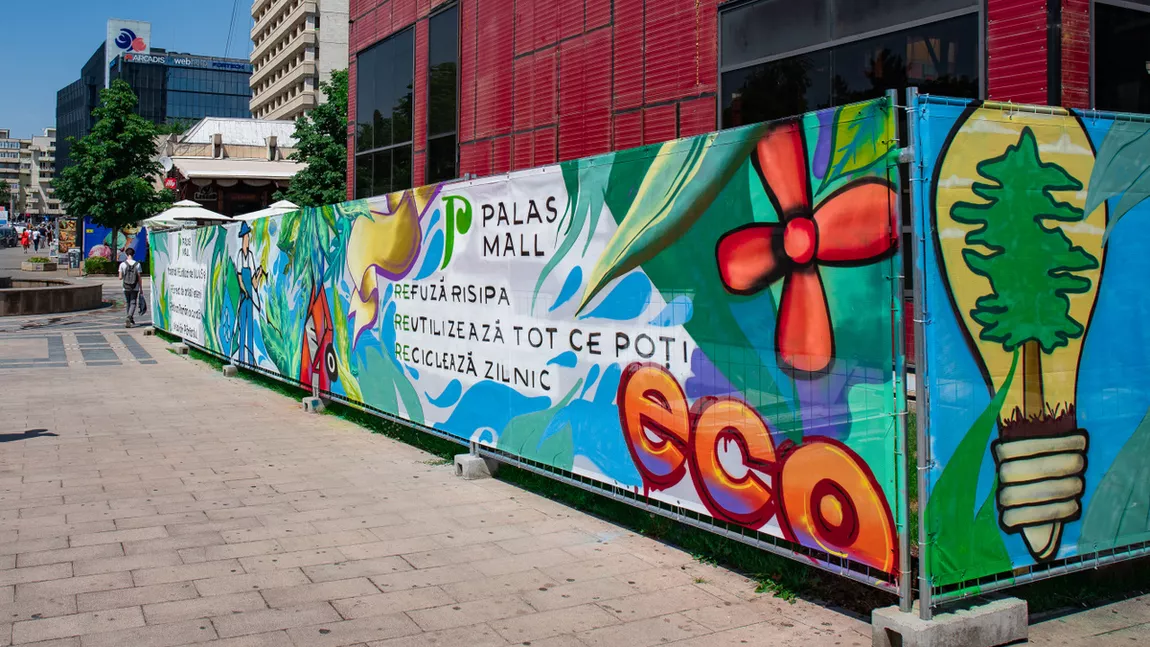 La îndemnul IULIUS, grafferii ieșeni au „înconjurat” un șantier de demolare cu artă urbană sustenabilă