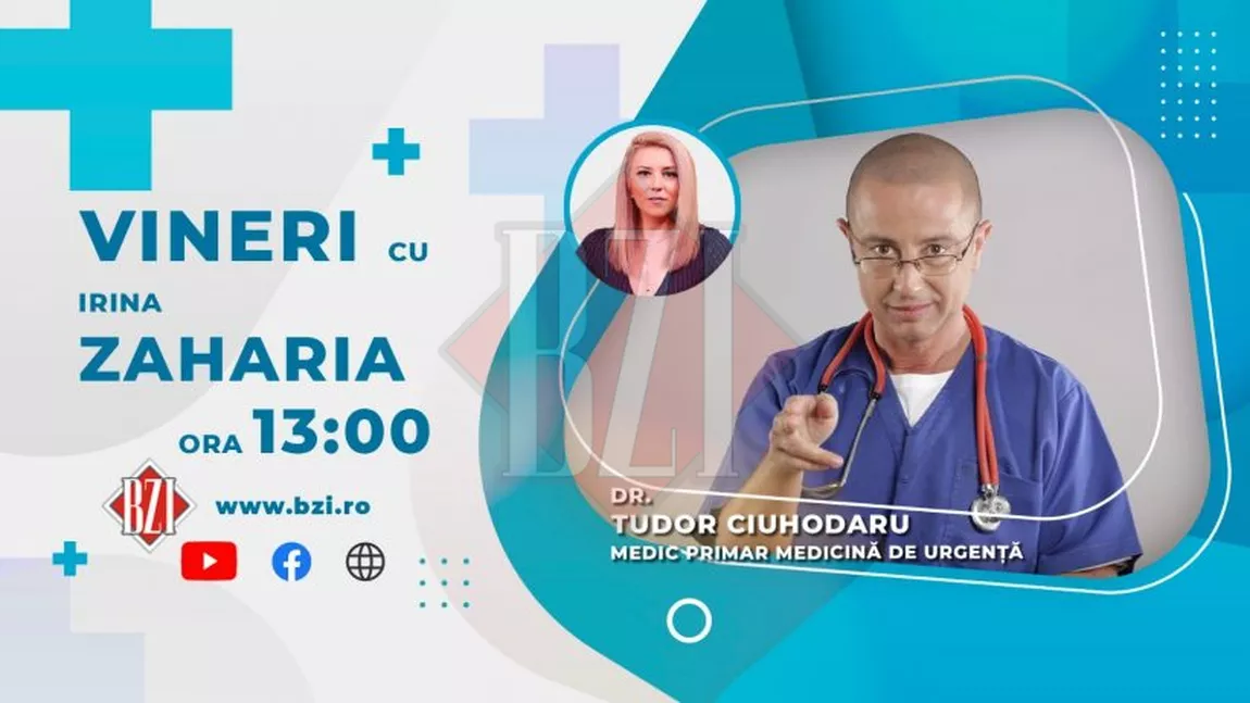 Medicul Tudor Ciuhodaru vine mâine în platoul BZI LIVE și ne va oferi informații despre cum să ne protejăm în aceste zile caniculare