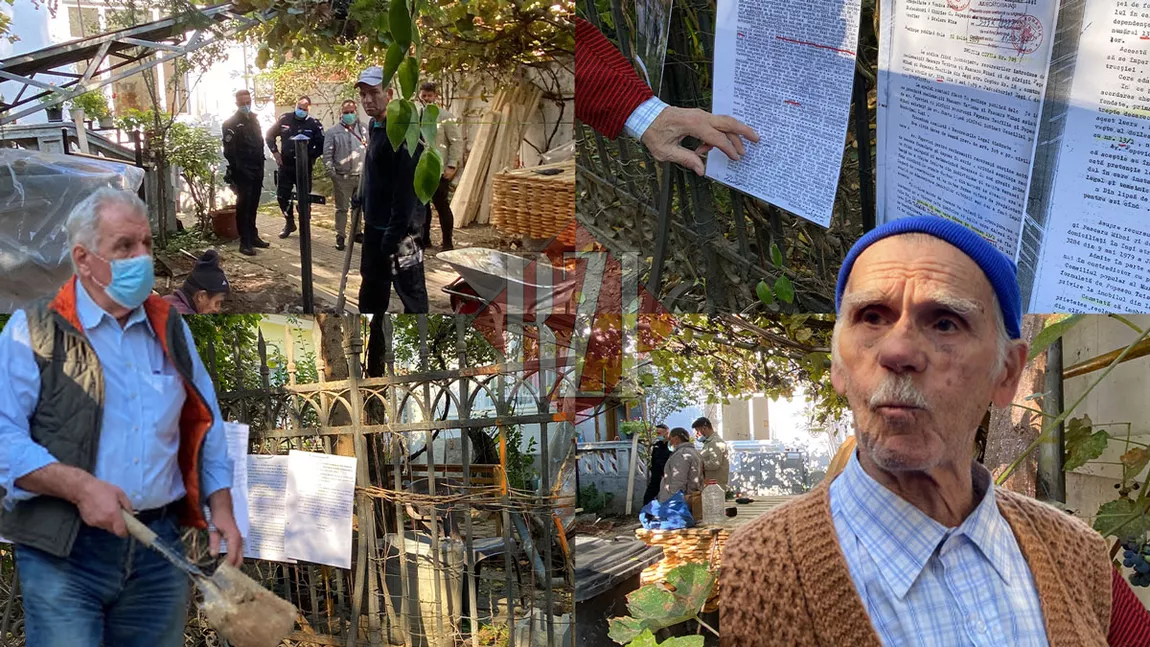 Scandal cu jandarmi și executori în cartierul Copou din Iași! Un bătrân de 89 de ani intră în casă doar dacă sare gardul. Gunoiul poate fi scos doar pe geam după ce a rămas fără acces - FOTO / VIDEO