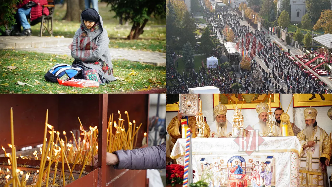 Mii de credincioși adunați în fața Mitropoliei Moldovei și Bucovinei din centrul Iașului. Imagini impresionante de la Liturghia Sfintei Cuvioase Parascheva- GALERIE FOTO