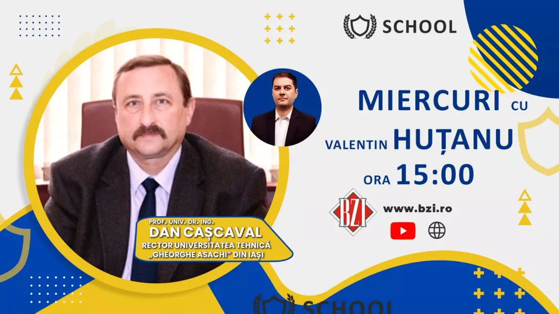 LIVE VIDEO - Toate detaliile şi noutăţile din interiorul uneia dintre cele mai mari şi prestigioase instituţii de învăţământ superior din România, prezentate într-o ediţie specială BZI LIVE ce-l are ca invitat pe prof. univ. dr. ing. Dan Caşcaval, rectorul TUIAȘI