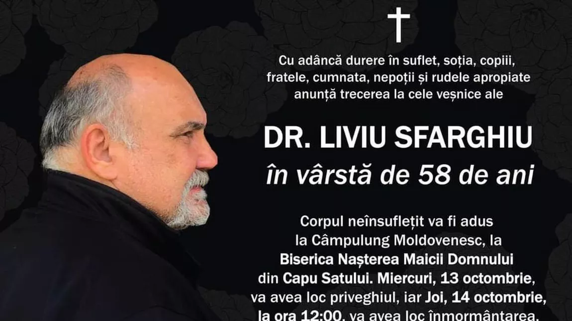Doliu în lumea medicală din Iași! A murit dr. Liviu Sfarghiu din cauza Covid-19, unul dintre cei mai iubiţi doctori