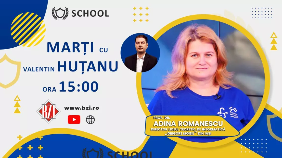 LIVE VIDEO - România Inteligentă! Ediţie BZI LIVE alături de prof. Adina Romanescu, laureată cu titlul de 