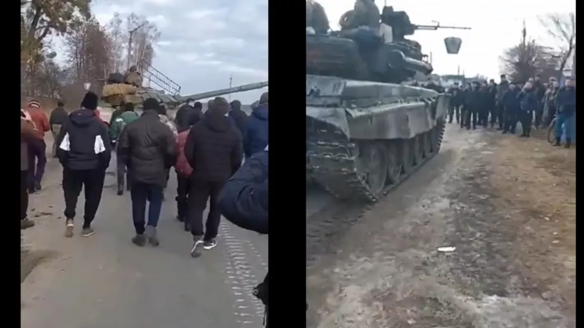 Atacul trupelor ruseşti, blocat de ucrainenii din Cernihiv. Ce au reuşit să facă nişte simpli oameni, neînarmaţi