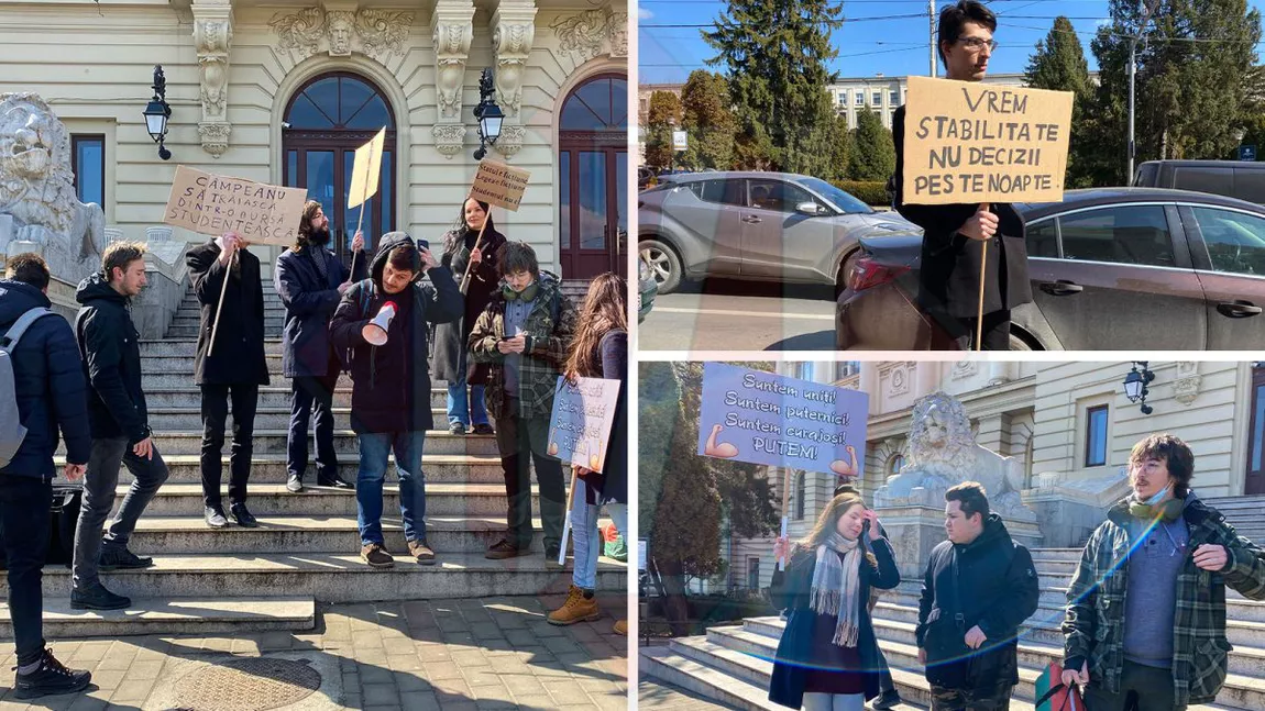 Așa-zisul protest de la Universitatea ”Al. I. Cuza” Iași a fost un fiasco total – GALERIE FOTO / VIDEO