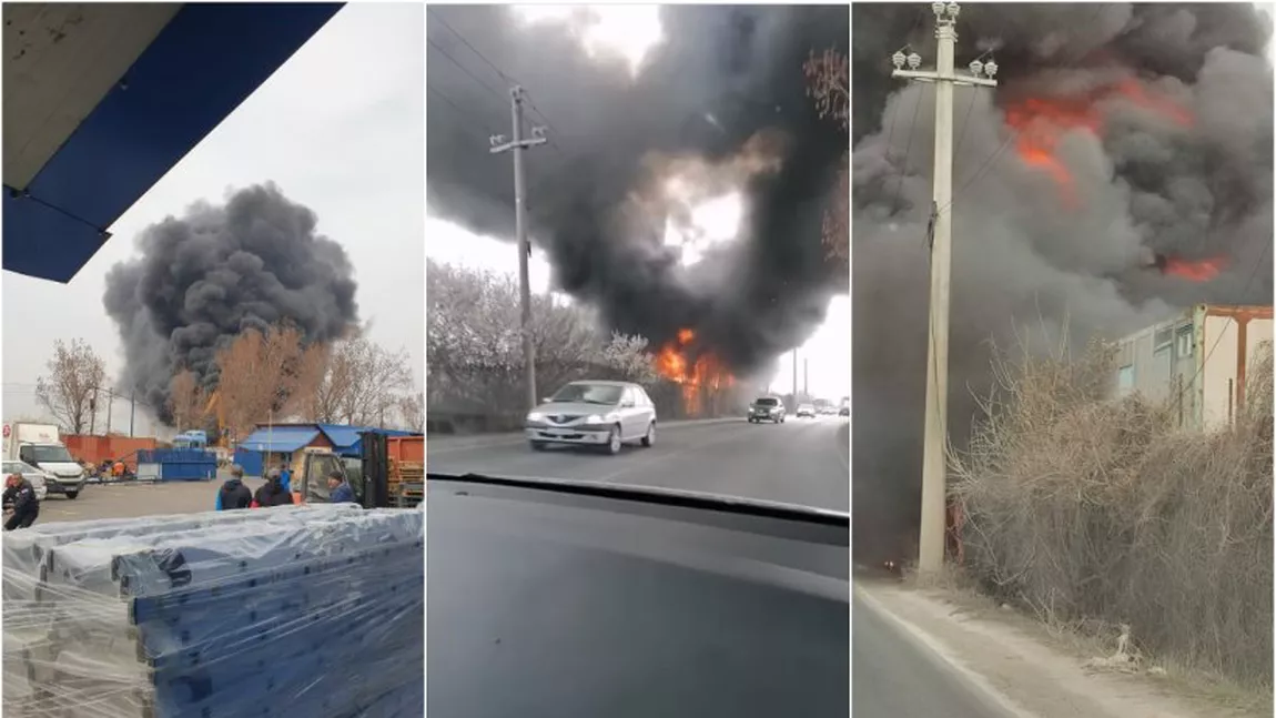 Incendiu de proporții pe Centura Bucureștiului. La fața locului se deplasează nouă autospeciale ale pompierilor - FOTO, VIDEO, UPDATE