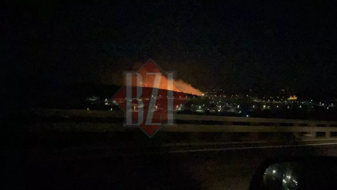 Incendiu de vegetație uscată în localitatea Cornești, comuna Miroslava - GALERIE FOTO