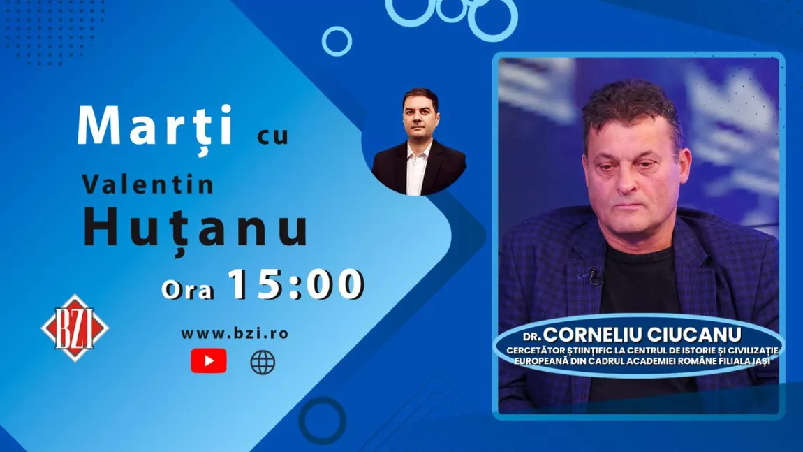 LIVE VIDEO - Dosarele Istoriei! Despre relaţiile româno-sovietice de-a lungul deceniilor şi realităţi contemporane alături de dr. Corneliu Ciucanu, Centrul de Istorie şi Civilizaţie Europeană, Academia Română, în Platoul BZI LIVE - FOTO