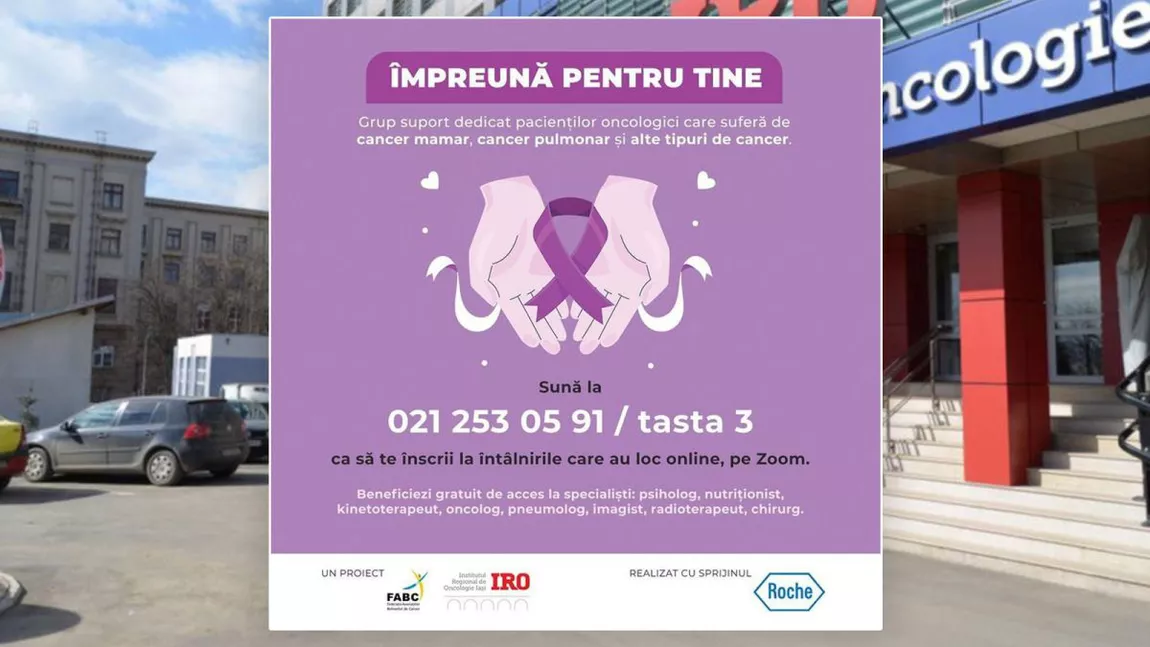 Proiectul „Împreună pentru tine” vine în sprijinul pacienților oncologici din  zona Moldovei, care vor beneficia de întâlniri online cu medici de diferite specialități