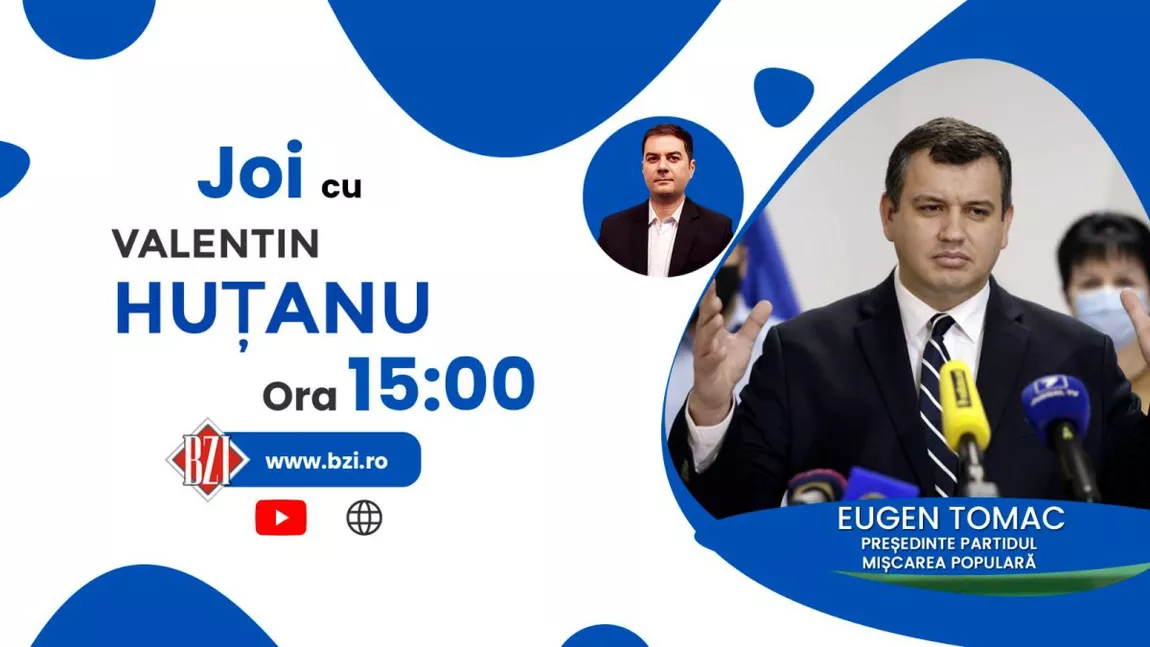 LIVE VIDEO - Eugen Tomac, președintele PMP, în direct la BZI LIVE. Europarlamentarul va aborda cele mai de actualitate teme geopolitice
