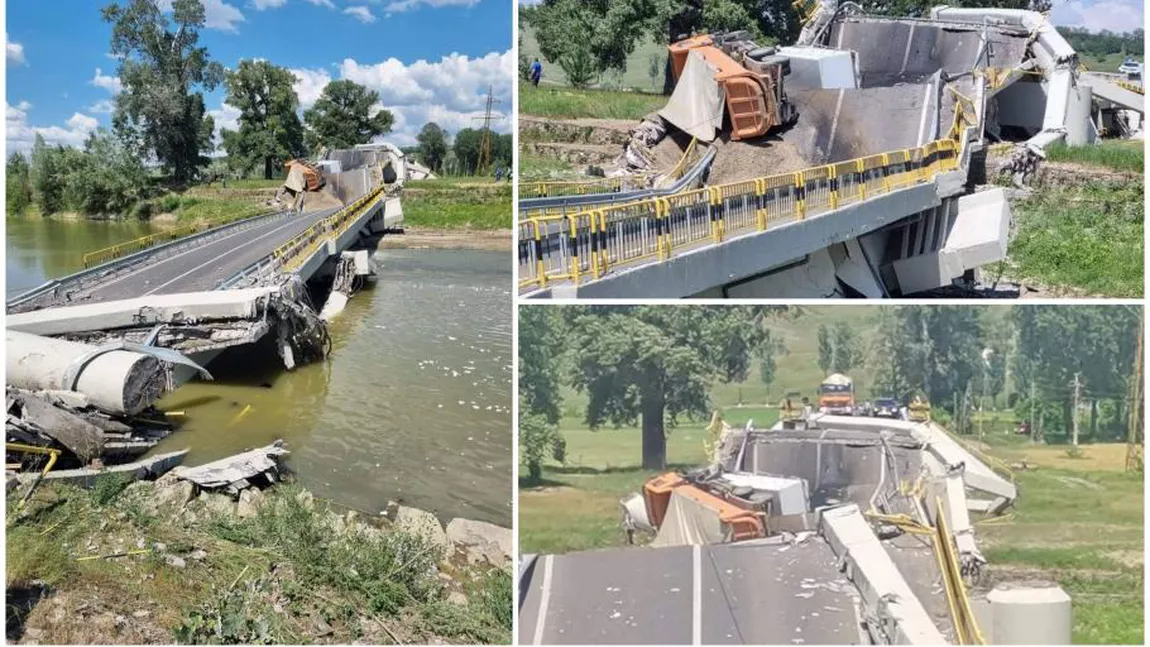 Oamenii protestează, după ce autoritățile locale din Neamț nu s-au ocupat de refacerea podului prăbușit de la Luțca