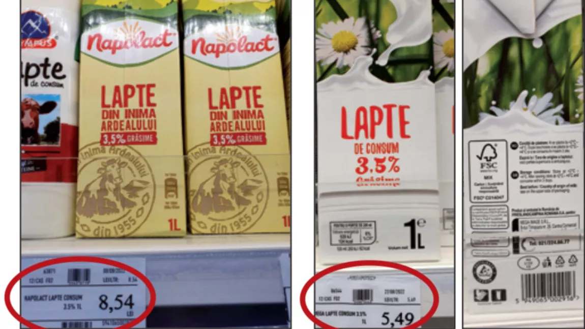 O sticlă de lapte Napolact este mai scumpă decât marca proprie a unui lanț de supermarketuri. Care este explicația?