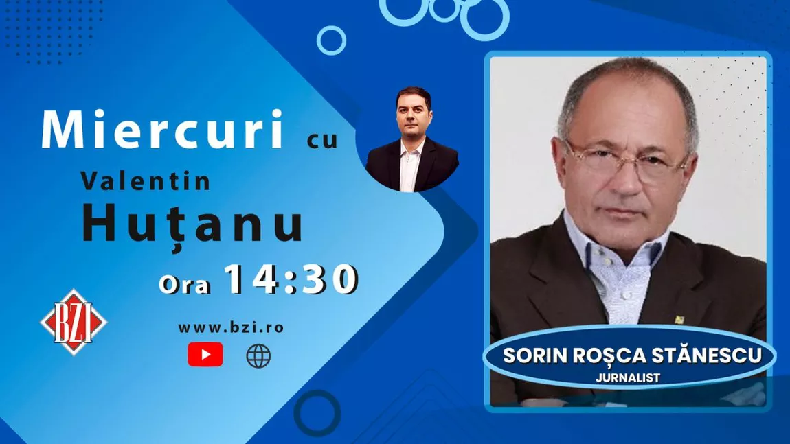 LIVE VIDEO - Ediţie BZI LIVE alături de Nașul presei din România. Seniorul jurnalist Sorin Roşca Stănescu va vorbi despre actualitatea din plan intern şi internaţional