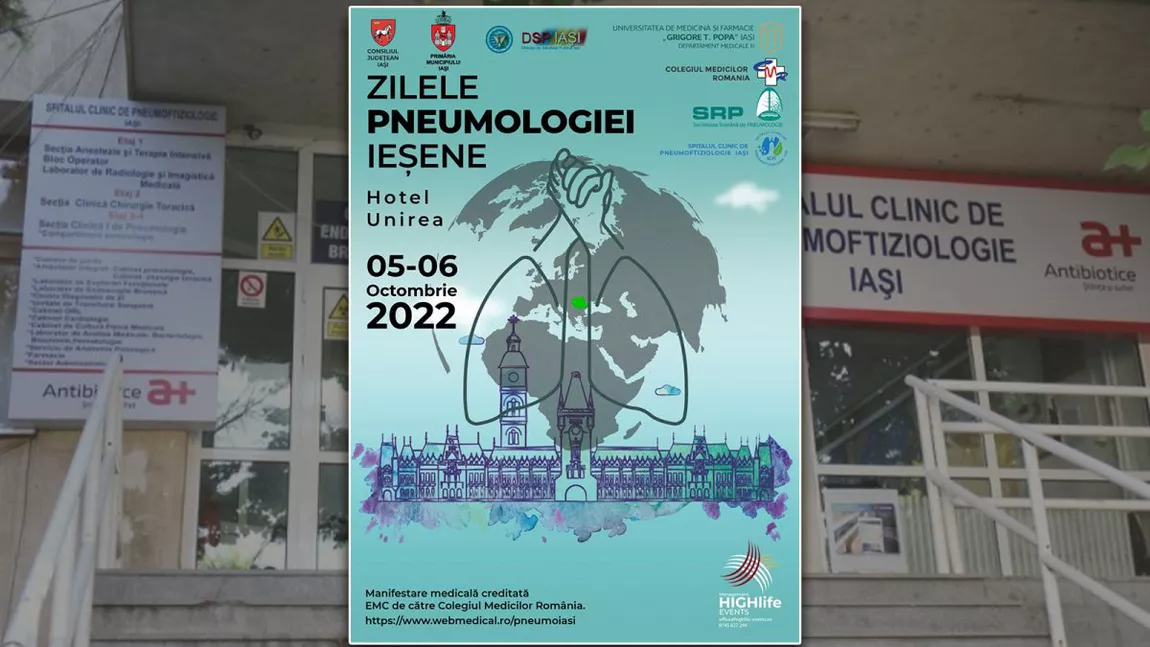 În perioada 5-6 octombrie 2022, la Iași, va avea loc Conferința „Zilele Pneumologiei Ieșene”!