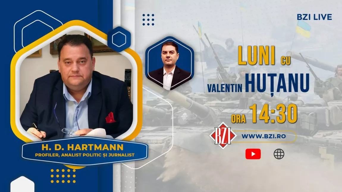LIVE VIDEO - Top analiză, pe cele mai fierbinți și de impact teme ale momentului din România, într-o serie specială și exclusivă a edițiilor BZI LIVE alături de cunoscutul H.D. Hartmann, analist politic, profiler și jurnalist