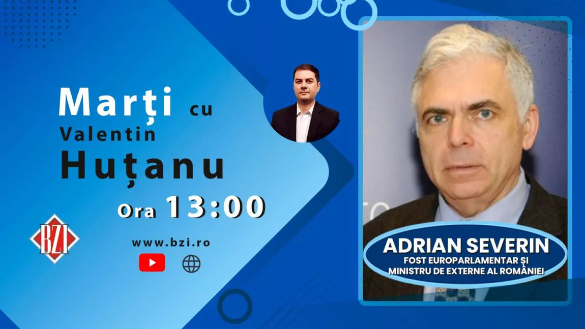 LIVE VIDEO - O nouă ediție BZI LIVE, în care vor fi abordate cele mai fierbinți și sensibile subiecte alături de Adrian Severin, fost ministru al Afacerilor Externe, europarlamentar, expert al OSCE respectiv raportor ONU