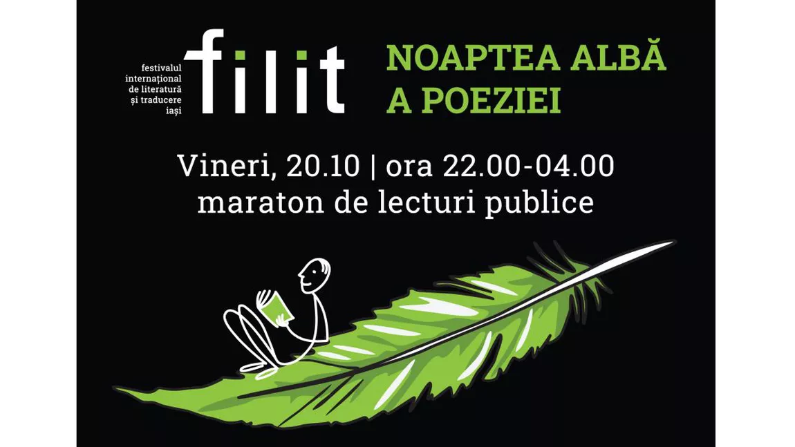 Vineri, 20 octombrie 2023, la Casa FILIT din Piața Unirii are loc Noaptea Albă a Poeziei