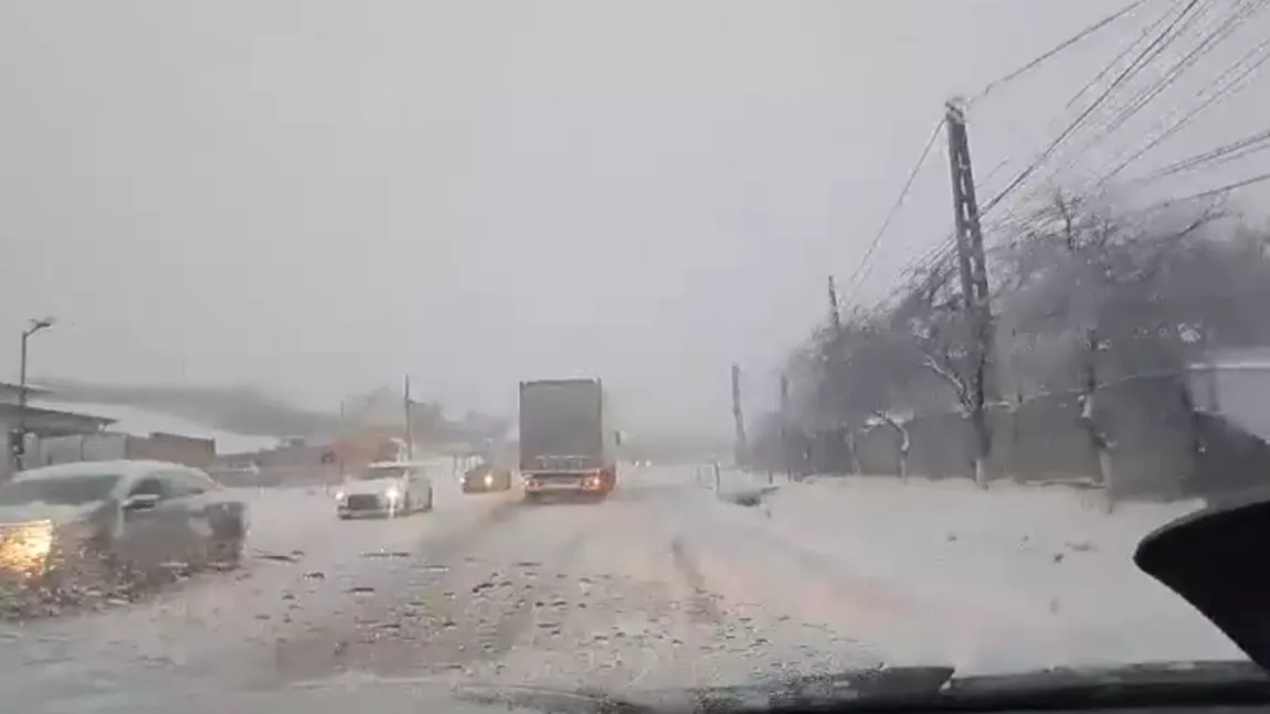 Un camion a rămas blocat în Tomești. Șoferul nu a mai putut înainta - VIDEO