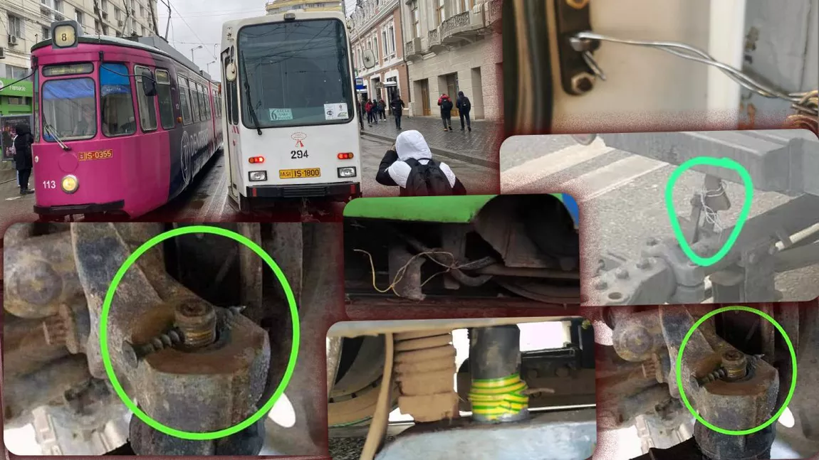 Tramvaiele de la CTP Iași sunt cârpite cu sârmă. Compania nu are piese de schimb, iar meseriașii se descurcă așa cum pot: „Am luat vagonul de la reparat și ei mi-au pus șuruburi vechi, ruginite” - FOTO