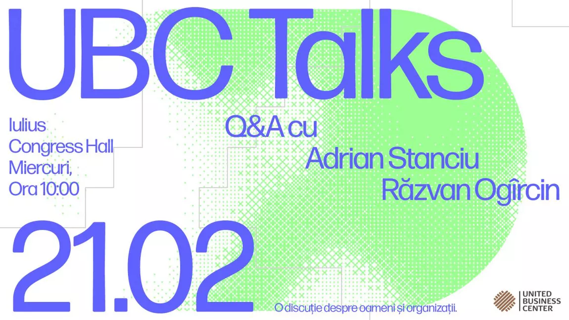 Adrian Stanciu şi Răzvan Ogîrcin, specialişti în domeniul dezvoltării oamenilor, invitaţi ai primei ediţii a UBC Talks din Iulius Town