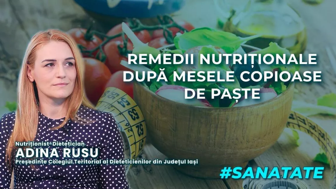 LIVE VIDEO - Dieteticianul Adina Rusu, nutriționist și Președintele Colegiului Teritorial al Dieteticienilor din Județul Iași, discută în ediția BZI LIVE despre remediile nutriționale după mesele de Paște - FOTO