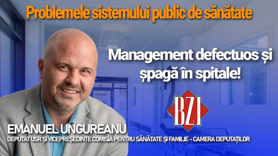 LIVE VIDEO - Deputatul USR Emanuel Ungureanu, într-o nouă ediţie BZI LIVE pe teme grave din sistemul public de sănătate