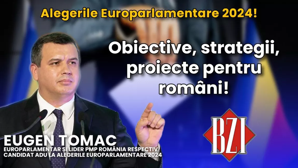 LIVE VIDEO - Eugen Tomac, candidat ADU la Alegerile Europarlamentare 2024 și lider PMP România, într-o nouă emisiune BZI LIVE