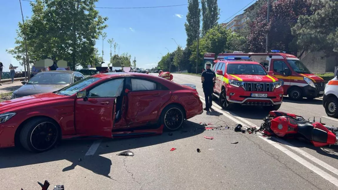 Accident grav la Galați! Un polițist și-a pierdut viața, după ce un șofer neatent l-a lovit din plin
