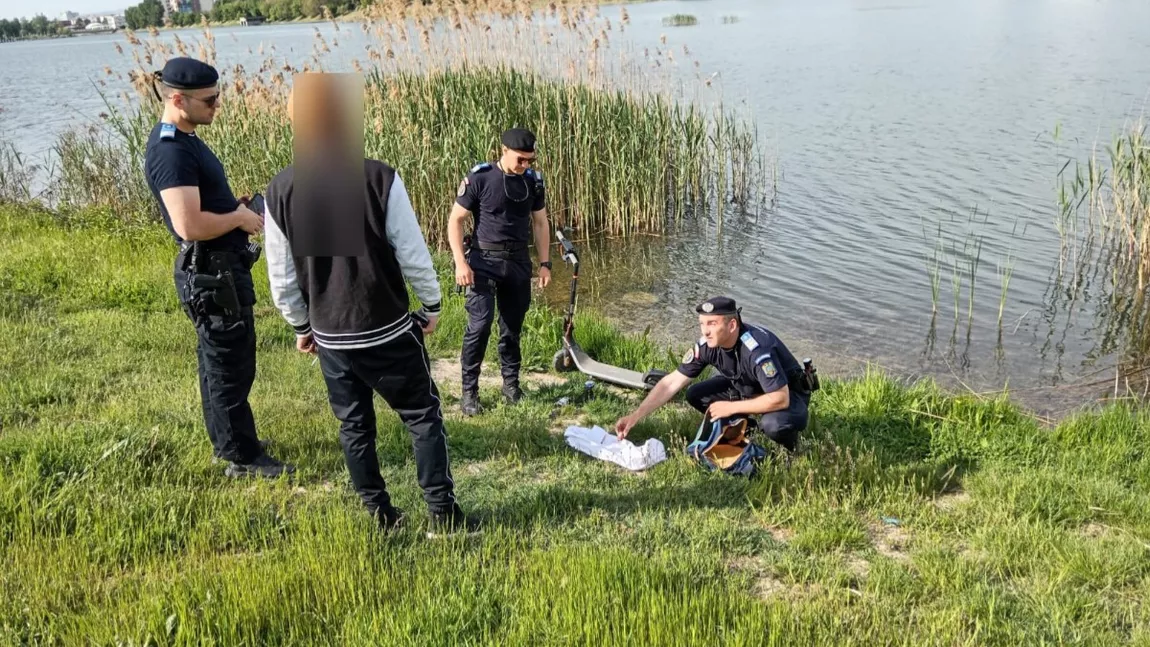 Un tânăr a fost prins de către jandarmi când se droga pe malul unui lac din Bacău