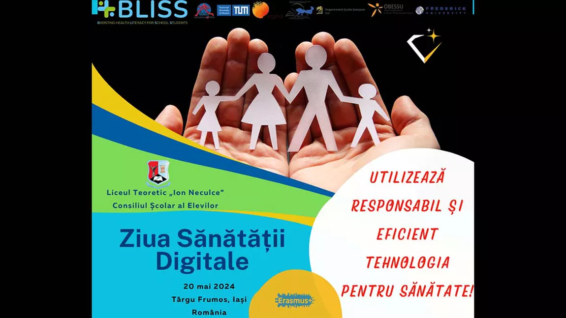 Ziua Sănătății Digitale la Liceul Teoretic „Ion Neculce” din Târgu Frumos, în cadrul proiectului Erasmus+ „Boosting Health Literacy for School Students” – BLISS