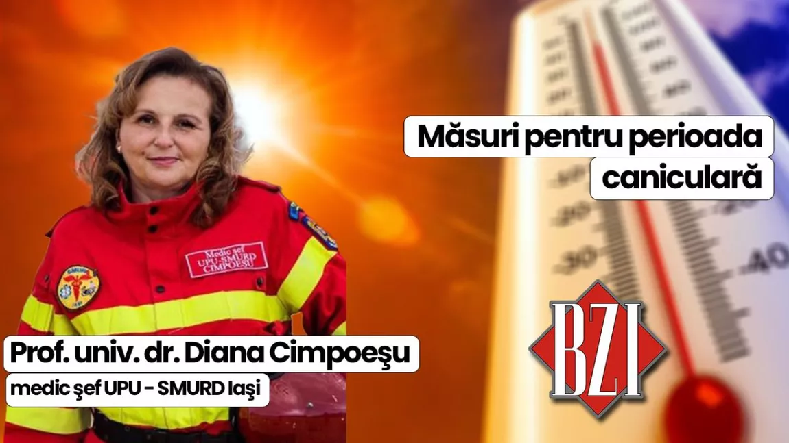 LIVE VIDEO - Prof. univ. dr. Diana Cimpoeşu, medic şef UPU - SMURD Iaşi discută în emisiunea de sănătate BZI LIVE despre măsurile pe care trebuie să le ia populația în perioadele caniculare - FOTO