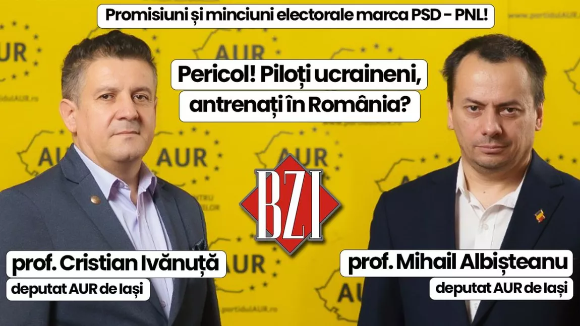 LIVE VIDEO - Deputaţii AUR de Iaşi, prof. Cristian Ivănuță şi prof. Mihail Albișteanu, într-o nouă emisiune - analiză BZI LIVE - FOTO