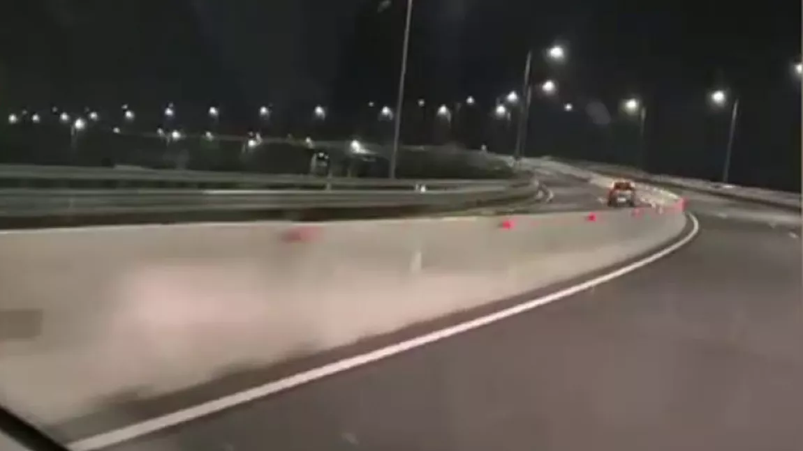 Inconștiență de nivel înalt. Un șofer a fost filmat în timp ce conducea cu peste 100 km/h pe contrasens