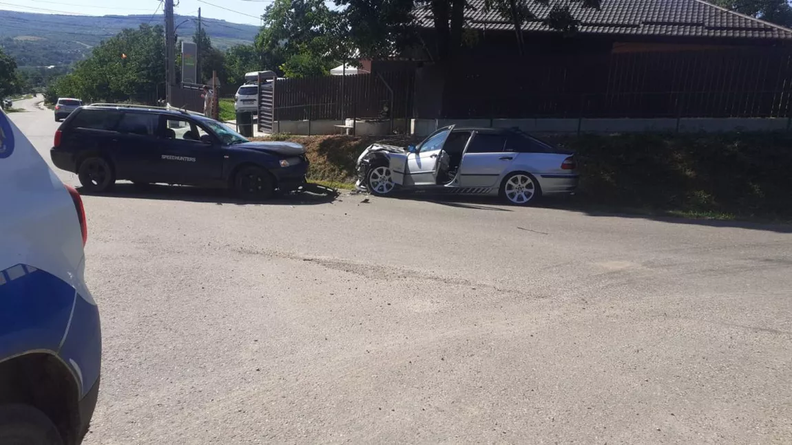 Accident rutier în Moșna! Două autoturisme au intrat în coliziune