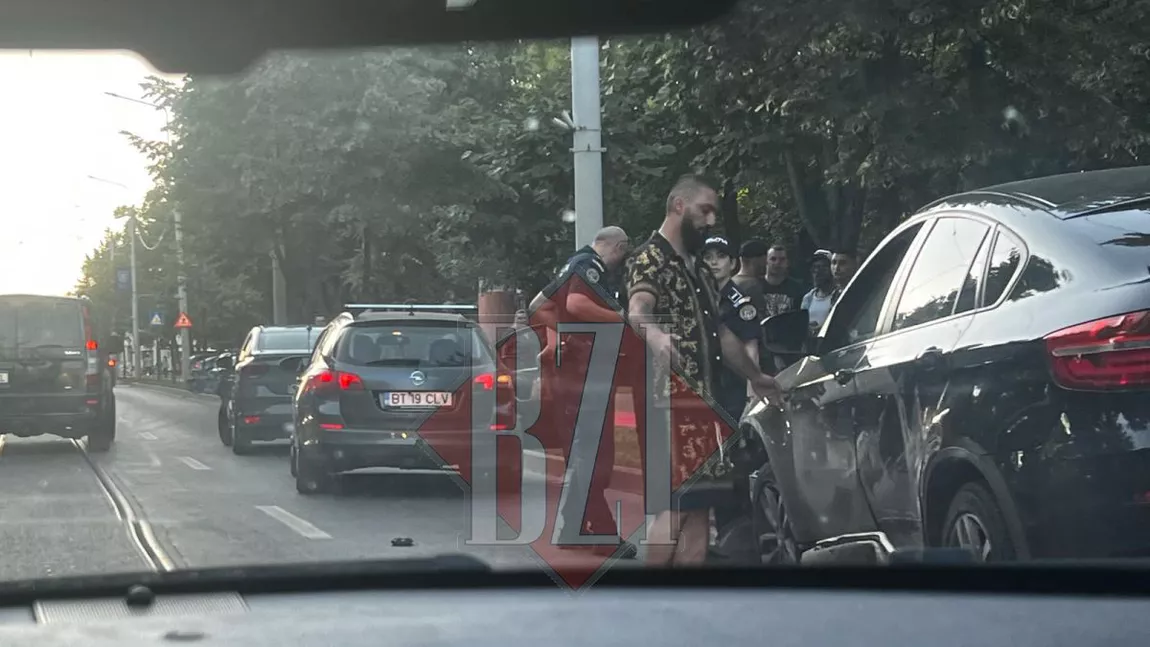 Accident rutier în Copou! Un BMW X6 a ajuns aproape de trotuar - EXCLUSIV, FOTO