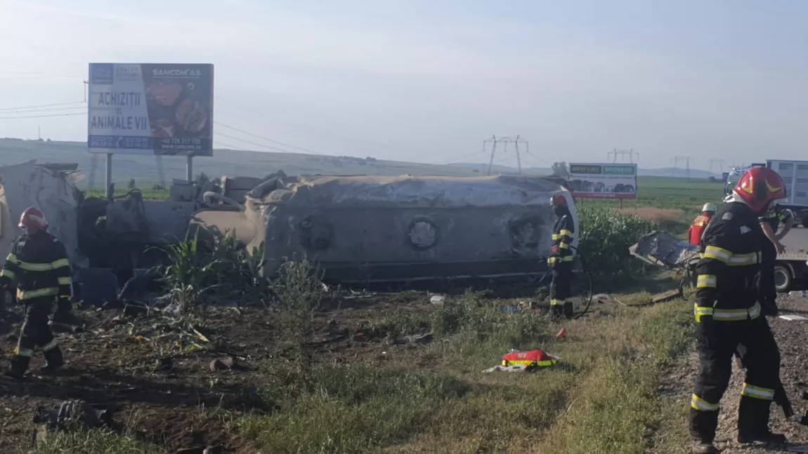 Tragedie pe o șosea din Suceava! Cinci morți, după ce un autoturism cu platformă și o autocisternă au intrat în coliziune - UPDATE