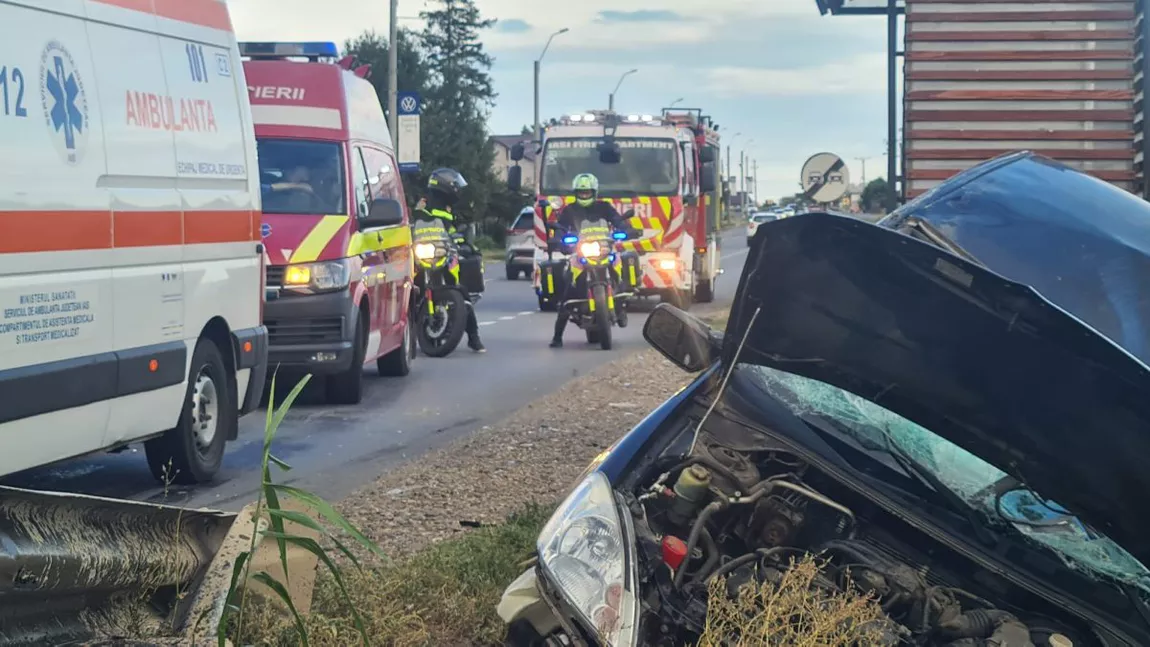 Accident rutier la Lețcani! Un autoturism s-a răsturnat - FOTO