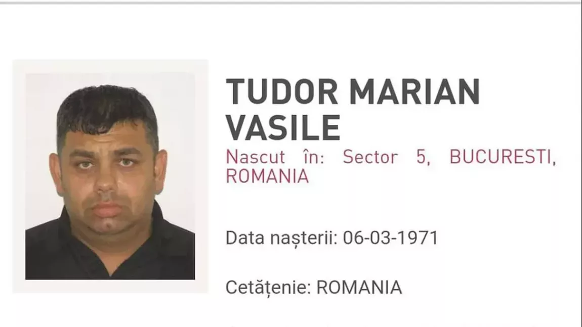 Un bărbat care era urmărit internaţional a fost prins. Tudor Marian Vasile a fost condamnat într-un dosar al DNA