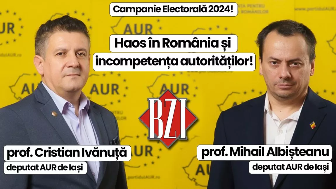 Darea de seamă la BZI LIVE! Invitaţi speciali profesorii Cristian Ivănuță şi Mihail Albișteanu, deputaţi AUR de Iaşi